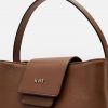 Túi bucket da thật Kat – Jill màu beige mix nâu