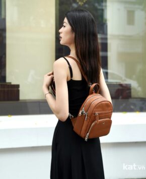 Balo nữ da thật Kat – Angela màu nâu