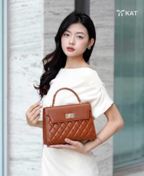Túi xách công sở nữ màu nâu Maggie da thật