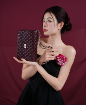 Túi mini da thật Kat – Jen mini màu tím mận