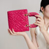 Túi mini màu hồng fuchsia Becky Mini da thật 