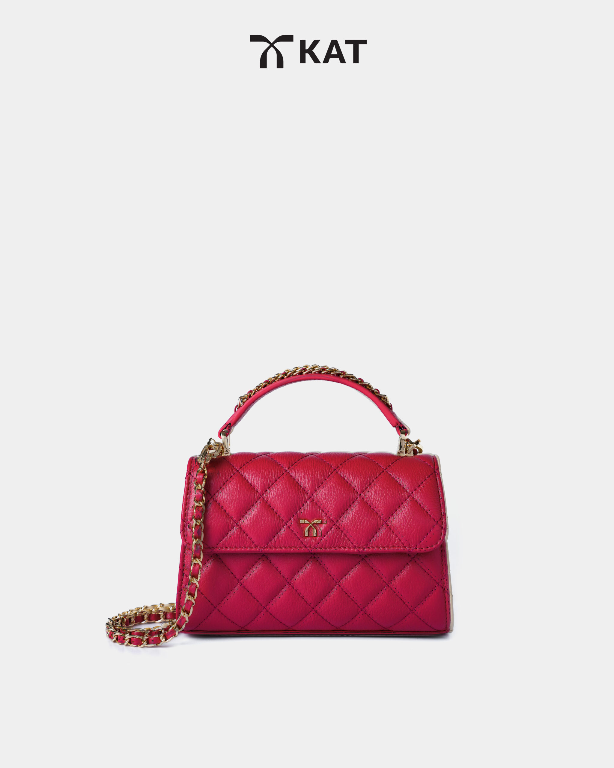 Túi Jesmini màu hồng fuchsia da thật