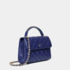 Túi cầm tay màu xanh cobalt Jessie da thật