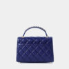 Túi cầm tay màu xanh cobalt Jessie da thật