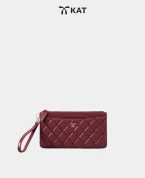 Ví dài Marrie da thật màu mận