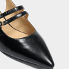 Giày Slingback hở gót màu đen Annie da thật
