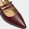 Giày Slingback hở gót màu mận Annie da thật