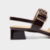 Giày Slingback hở gót màu mận Iris da thật
