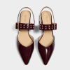 Giày Slingback hở gót màu mận Iris da thật