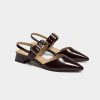 Giày Slingback hở gót màu mận Iris da thật
