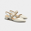 Giày Slingback hở gót màu trắng Iris da thật