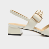 Giày Slingback hở gót màu trắng Iris da thật