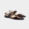 Giày Slingback hở gót màu mận Iris da thật