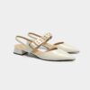 Giày Slingback hở gót màu trắng Iris da thật