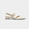 Giày Slingback hở gót màu trắng Iris da thật