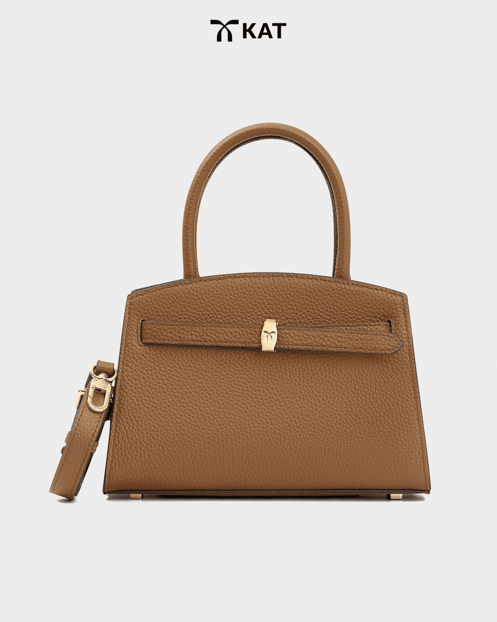 Tui cam tay mau nau caramel Ciara da that