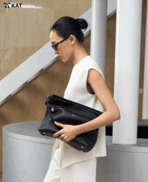 Túi hobo màu đen Mono da thật