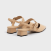 Giày Slingback hở gót màu be Iris da thật
