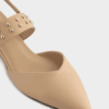 Giày Slingback hở gót màu be Iris da thật