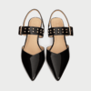 Giày Slingback hở gót màu đen Iris da thật