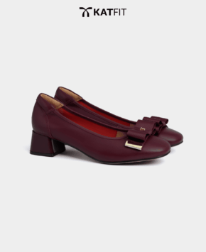 Giày búp bê màu mận Luci da thật