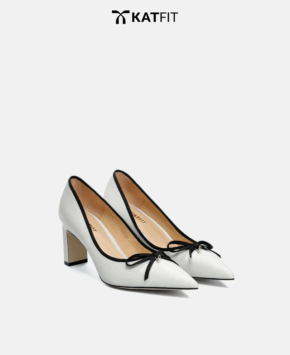 Giày cao gót màu trắng Lady da thật