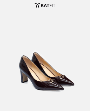 Giày cao gót màu mận Kim da thật