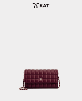 Túi dây xích màu mận Stella da thật