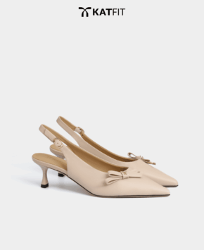 Giày cao gót màu be Luna da thật