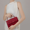 Túi cầm tay màu đỏ ruby Jessie da thật