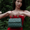 Túi cầm tay màu xanh bạch đàn Jessie da thật