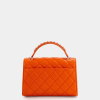 Túi cầm tay màu cam Jessie da thật