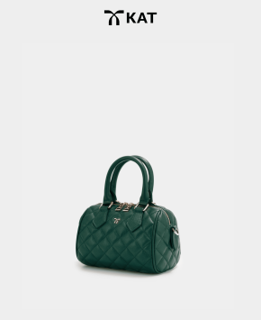 Túi trống màu dark green Mei da thật