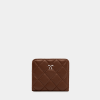 Ví ngắn ô trám màu chocolate Milana da thật