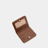 Ví ngắn ô trám màu chocolate Milana da thật