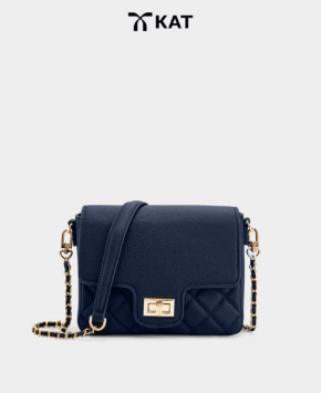 Túi đeo chéo màu xanh navy Mira da thật