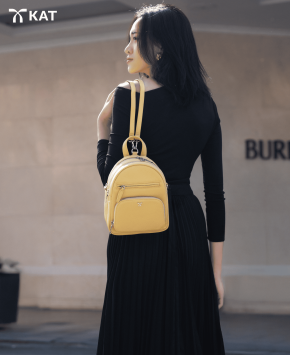 Balo nữ màu vàng Angela da thật