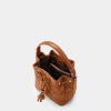 Túi bucket màu nâu camel Zoe da thật