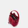 Túi bucket màu đỏ ruby Zoe da thật